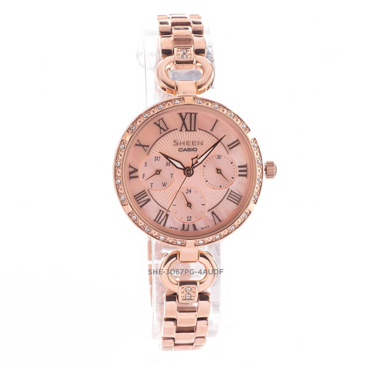 Đồng hồ Casio Nữ SHE-3067PG-4AUDF Dây Kim Loại 32mm