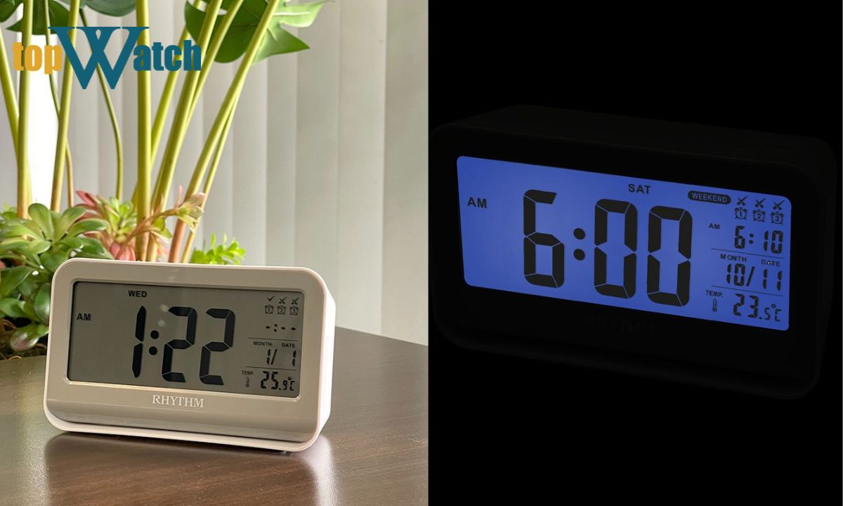 Đồng hồ báo thức điện tử để bàn Rhythm LCT097NR03