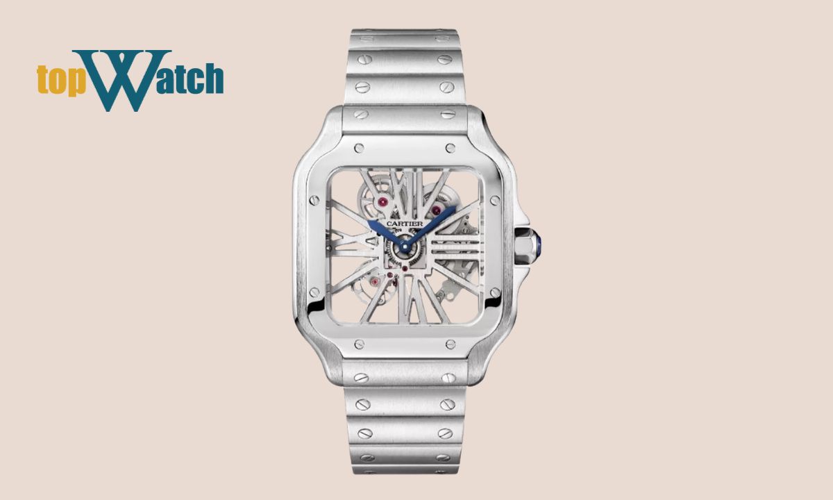 13+ mẫu đồng hồ Cartier lộ cơ độc đáo, ấn tượng Đồng hồ Cartier Santos de Cartier WHSA0015