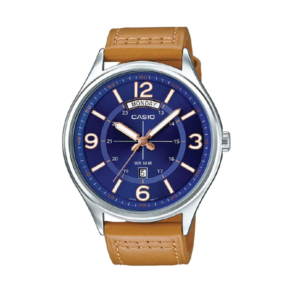 Đồng Hồ Casio Nam MTP-E129L-2B2VDF Dây Da 45mm