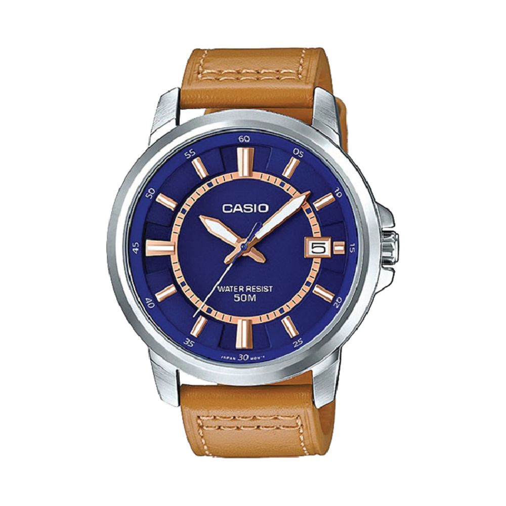 Đồng Hồ Casio Nam MTP-E130L-2A2VDF Dây Da 47.1mm