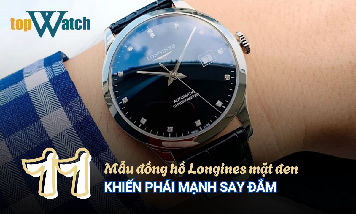 đồng hồ longines mặt đen