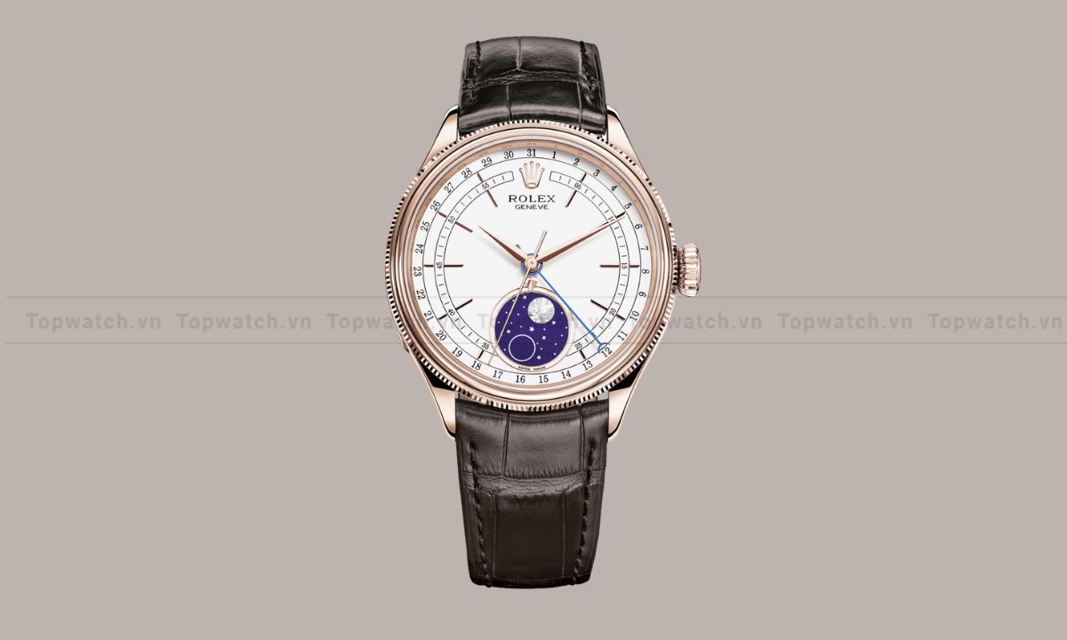 12+ mẫu đồng hồ Rolex dây da cao cấp, thanh lịch vượt thời gian Đồng hồ Rolex Cellini Moonphase 39mm M50535-0002