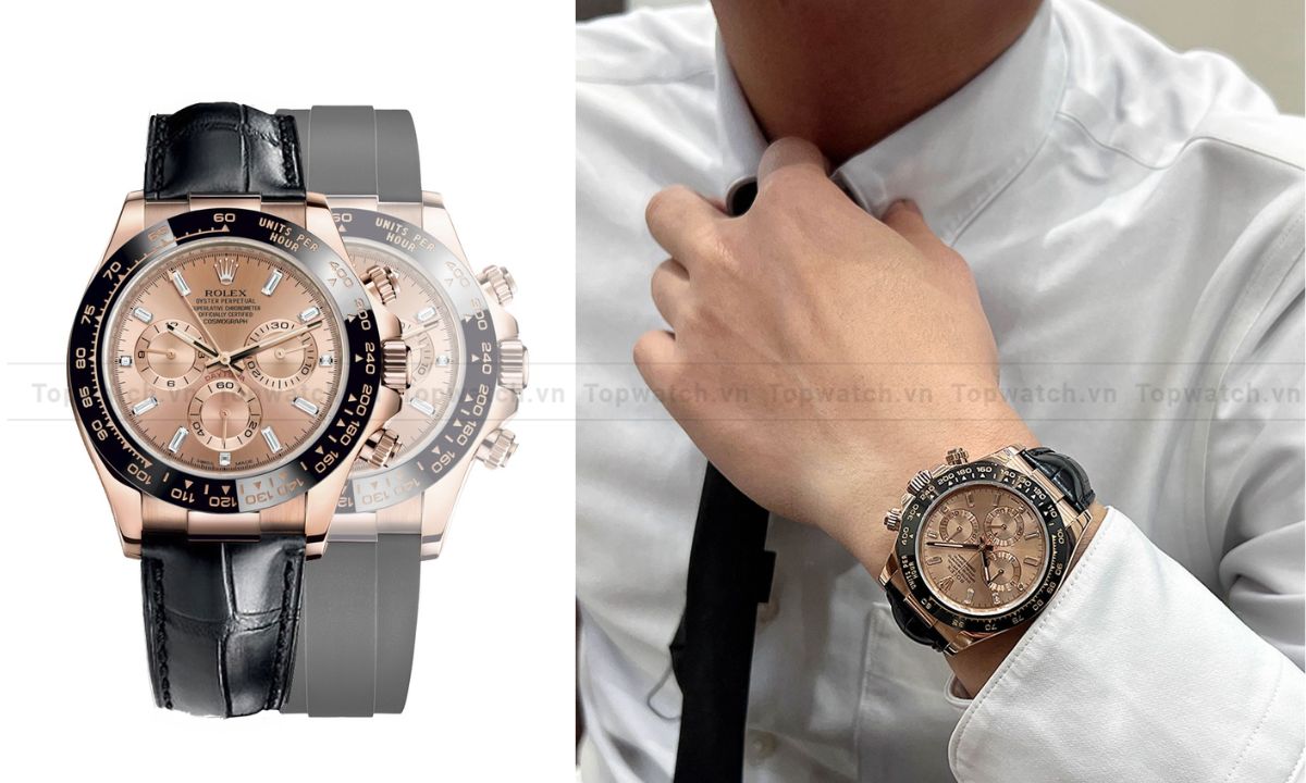 12+ mẫu đồng hồ Rolex dây da cao cấp, thanh lịch vượt thời gian Đồng hồ Rolex Cosmograph Daytona 40mm M116515LN-0021