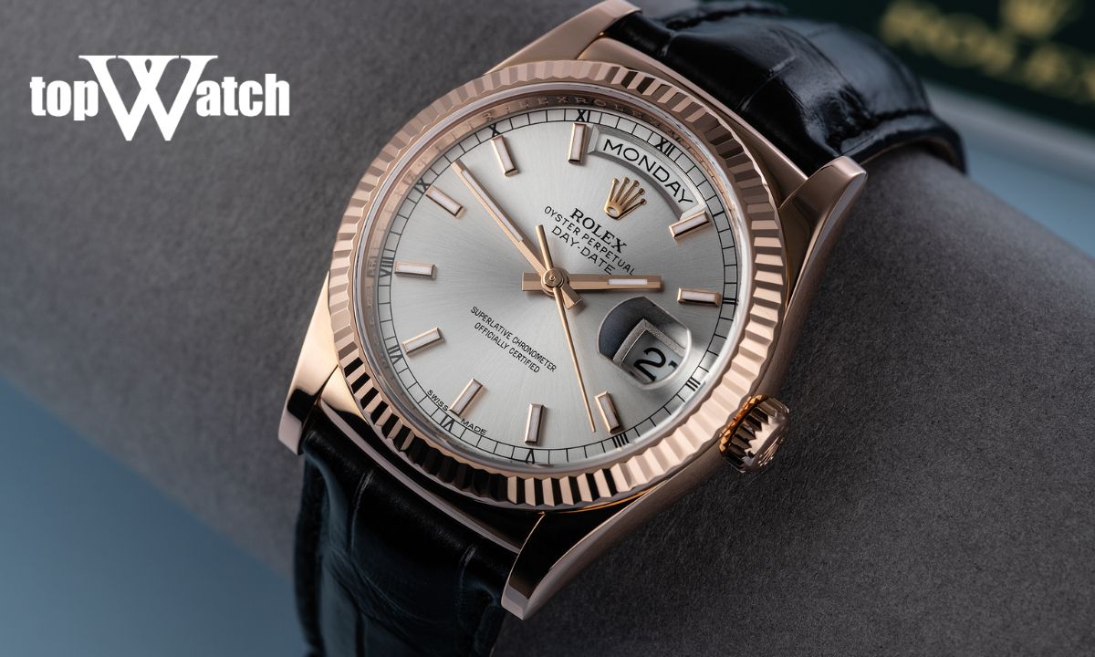 12+ mẫu đồng hồ Rolex dây da cao cấp, thanh lịch vượt thời gian Đồng hồ Rolex Day-Date 118135 36mm