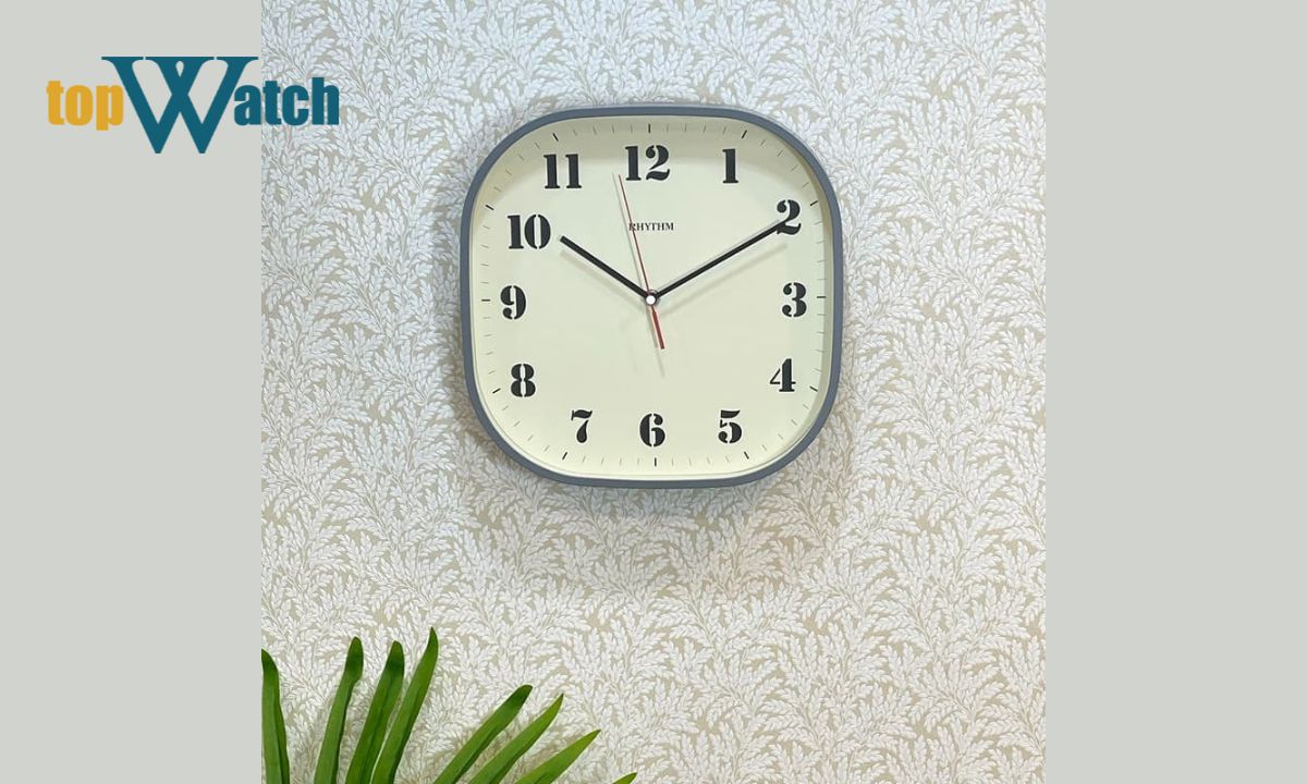Top 9 mẫu đồng hồ treo tường vuông sang trọng, cao cấp Đồng Hồ Treo Tường Hình Vuông Rhythm CMG632NR08