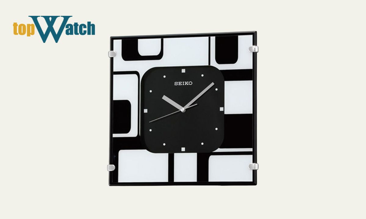 Top 9 mẫu đồng hồ treo tường vuông sang trọng, cao cấp Đồng Hồ Treo Tường Hình Vuông Seiko QXA475K