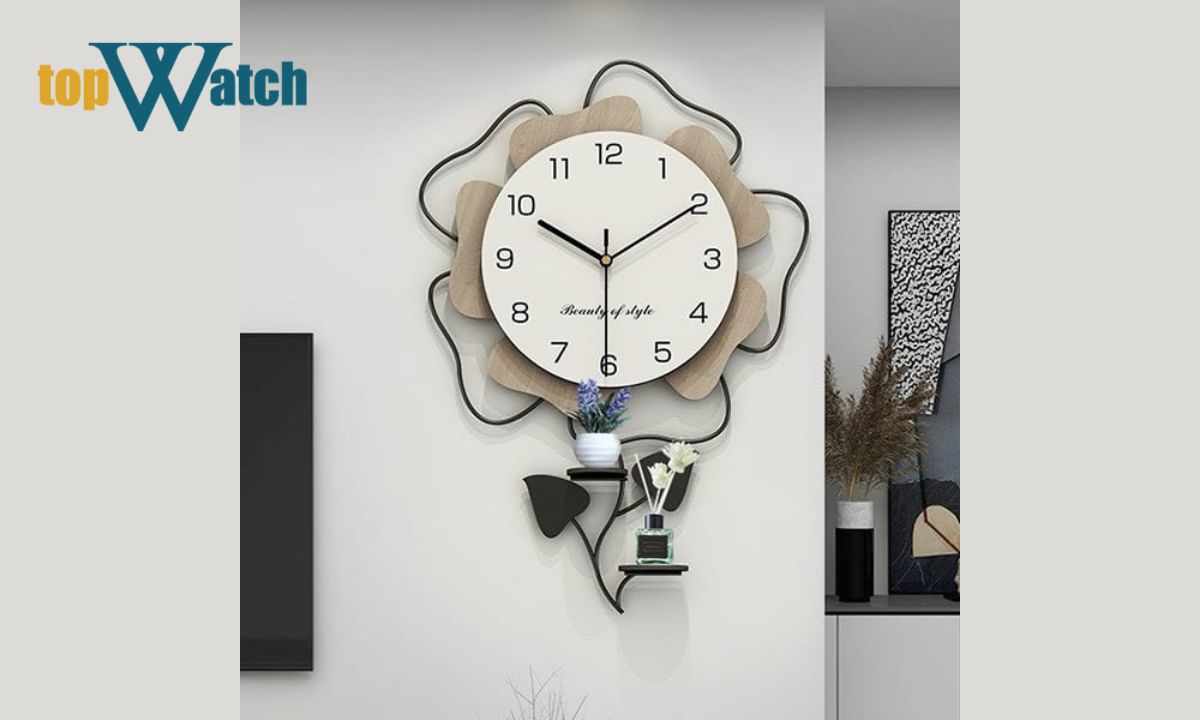 Top 10 mẫu đồng hồ treo tường trang trí phòng ngủ bán chạy Đồng hồ treo tường trang trí Hoa decor hiện đại