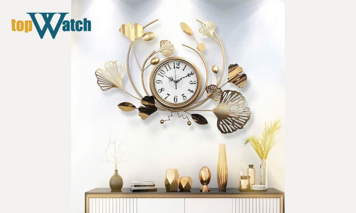 Top 10 mẫu đồng hồ treo tường trang trí phòng ngủ bán chạy Đồng hồ treo tường trang trí phòng ngủ Hoa Thép
