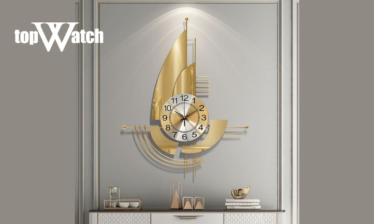 Top 10 mẫu đồng hồ treo tường trang trí phòng ngủ bán chạy Đồng hồ treo tường trang trí phòng ngủ Thuyền Buồm Vàng