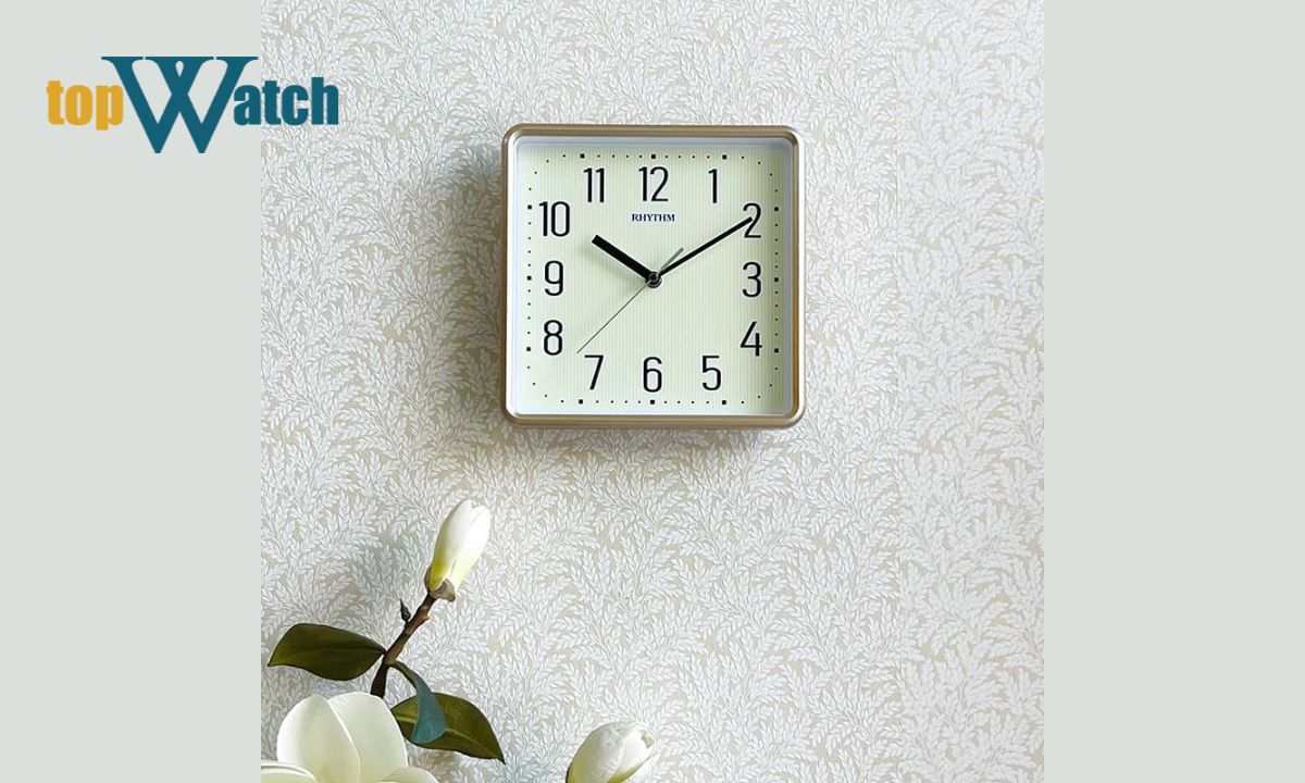 Top 9 mẫu đồng hồ treo tường vuông sang trọng, cao cấp Đồng Hồ Treo Tường Vuông Rhythm CMG598NR13