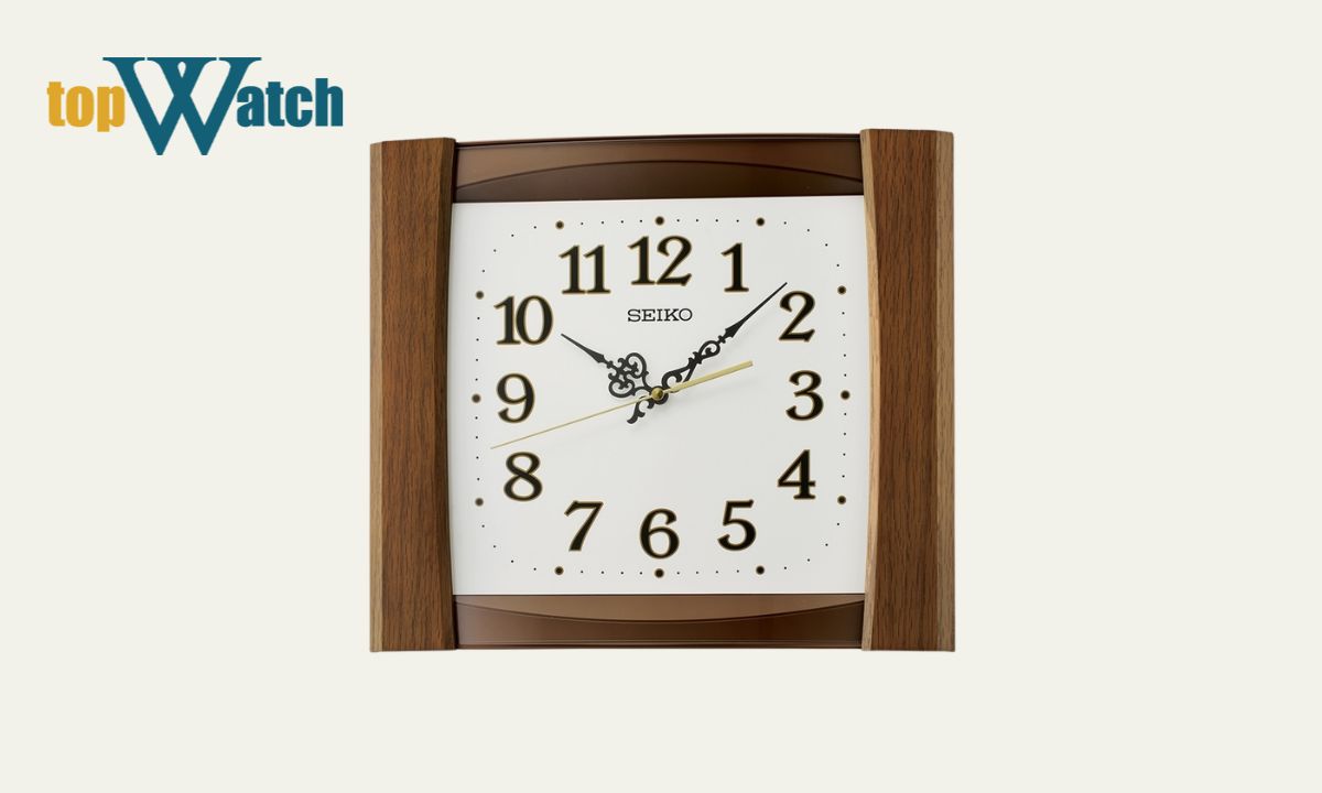Top 9 mẫu đồng hồ treo tường vuông sang trọng, cao cấp Đồng Hồ Treo Tường Vuông Seiko QXA827Z