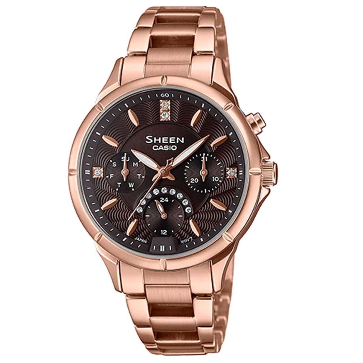 Đồng hồ Casio Nữ SHE-3047PG-5AUDR Dây Kim Loại 35.3mm