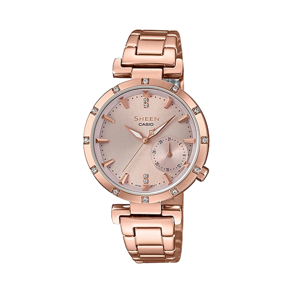 Đồng hồ Casio Nữ SHE-4051PG-4AUDF Dây Thép Không Gỉ 37.5mm