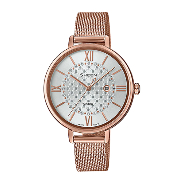 Đồng hồ Casio Nữ SHE-4059PGM-7AUDF Dây Mesh 41x34mm