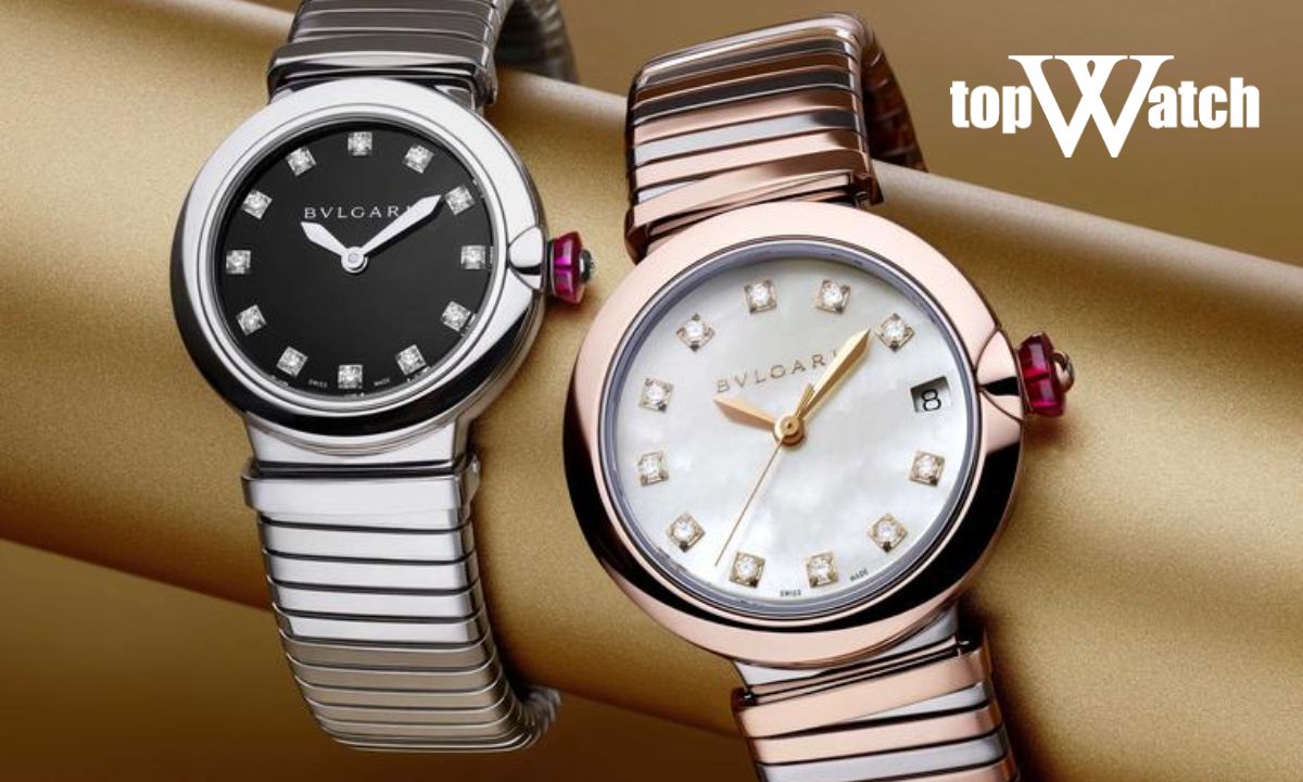 Đồng hồ Bvlgari của nước nào? Mua ở đâu chính hãng? Bvlgari Lvcea nổi bật với mặt số tròn, cọc số đính đá và núm vặn gắn đá màu lấy cảm hứng từ ánh sáng