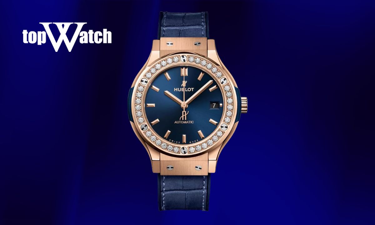 Top 11 mẫu đồng hồ Hublot dây da cao cấp, thanh lịch và sang trọng Đồng hồ Hublot Classic Fusion Blue 565.OX.7180.LR.1204
