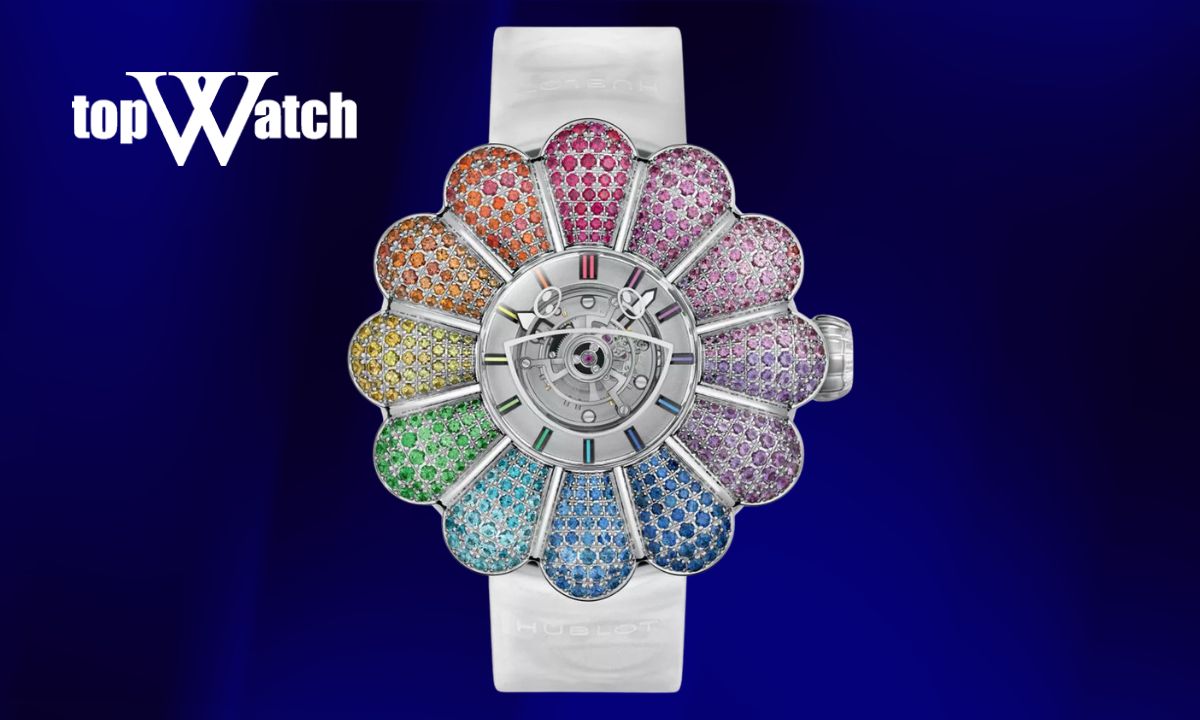 Top 11 mẫu đồng hồ Hublot dây da cao cấp, thanh lịch và sang trọng Đồng hồ Hublot MP-15 Takashi Murakami Tourbillon Sapphire Rainbow