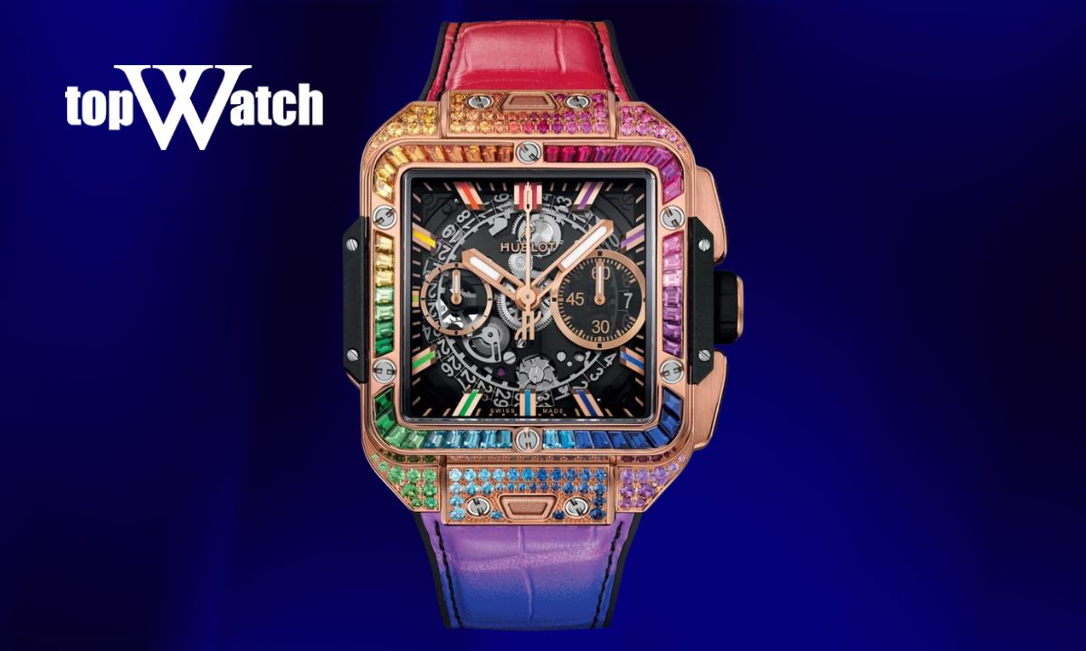 Top 11 mẫu đồng hồ Hublot dây da cao cấp, thanh lịch và sang trọng Đồng hồ Hublot Square Bang 821.OX.0118.LR.0999