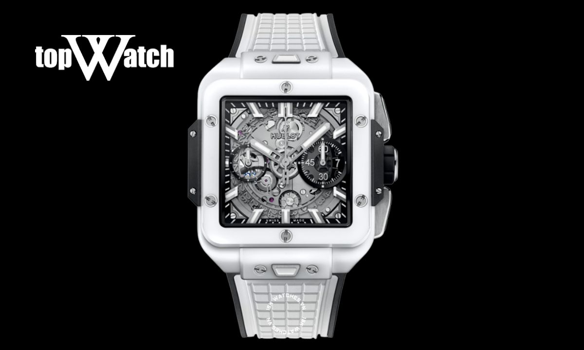 Gợi ý 10 mẫu đồng hồ Hublot mặt vuông độc đáo, được săn đón nhất Đồng hồ Hublot Square Bang Unico White Ceramic 821.HX.0140.RX
