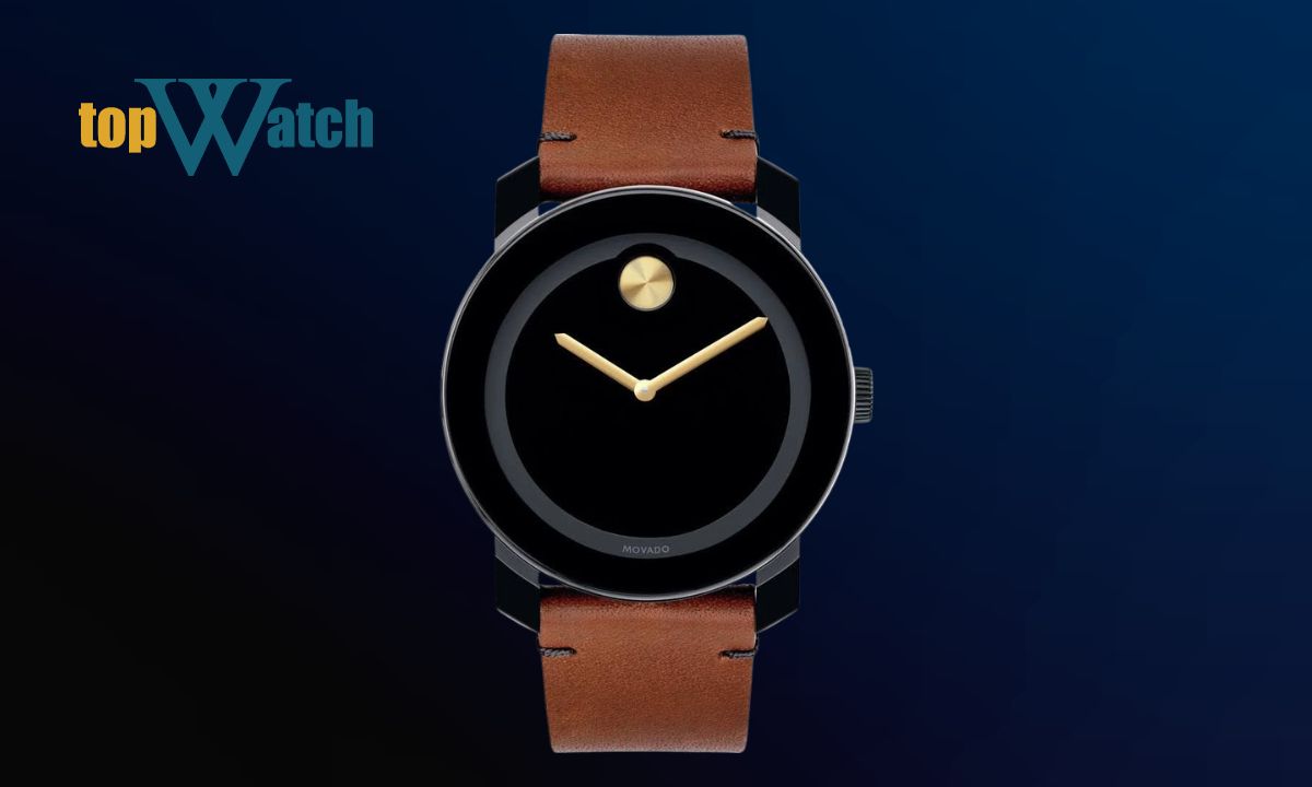 Top 8 mẫu đồng hồ Movado nam dây da đẹp và đáng mua Đồng hồ Movado BOLD Black Dial Brown Leather 3600305