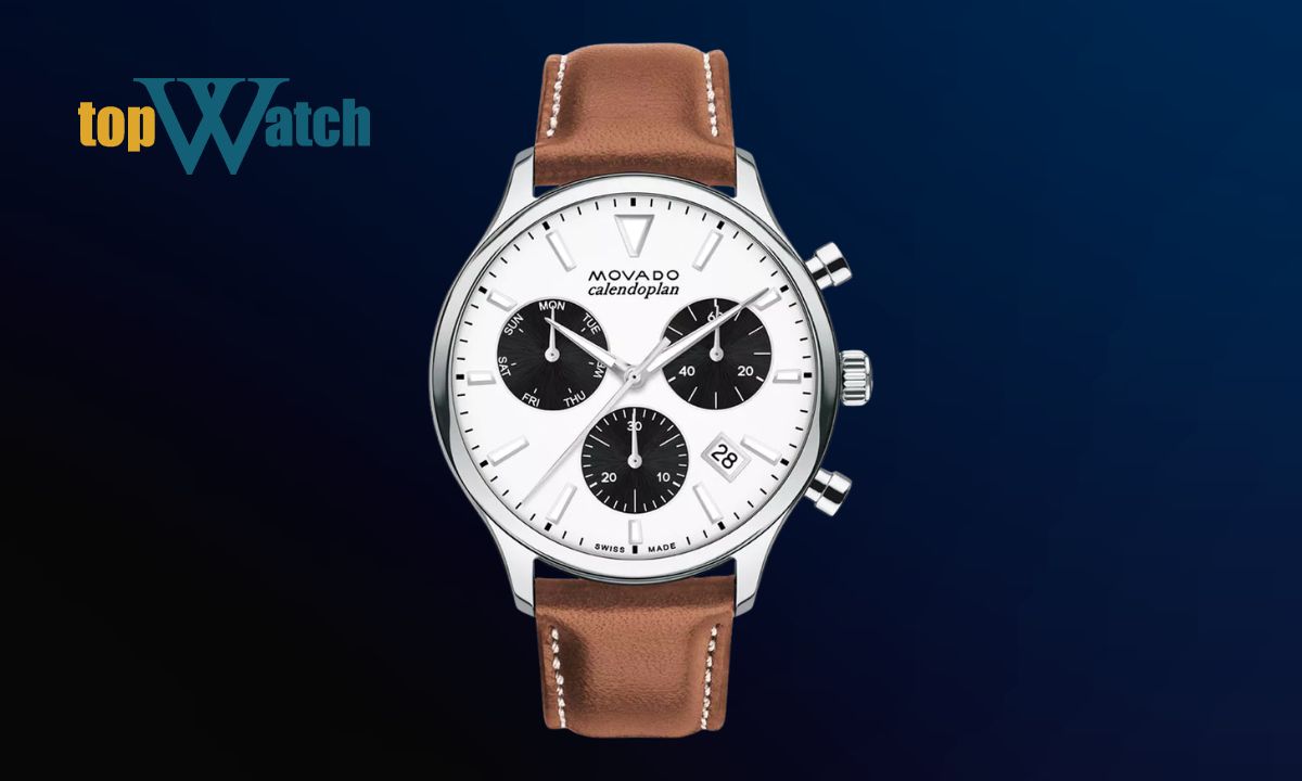 Top 8 mẫu đồng hồ Movado nam dây da đẹp và đáng mua Đồng hồ Movado Heritage Calendoplan Chronograph 3650147