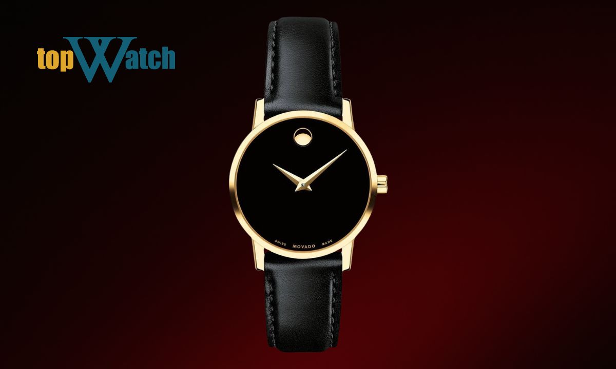 Top 13 mẫu đồng hồ Movado nữ dây da đẹp và đáng mua Đồng hồ Movado Museum Classic Gold PVD 0607275