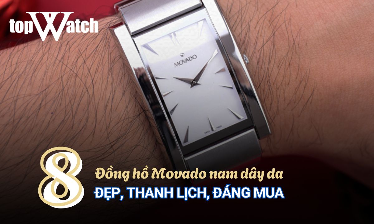 đồng hồ movado nam dây da
