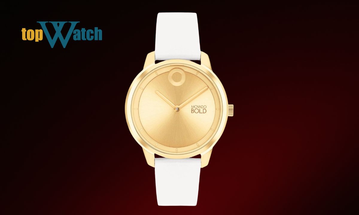Top 13 mẫu đồng hồ Movado nữ dây da đẹp và đáng mua Đồng hồ Movado Trend Element Gold Dial 3600985