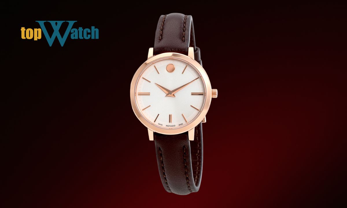 Top 13 mẫu đồng hồ Movado nữ dây da đẹp và đáng mua Đồng hồ Movado Ultra Slim Silver Dial 0607096