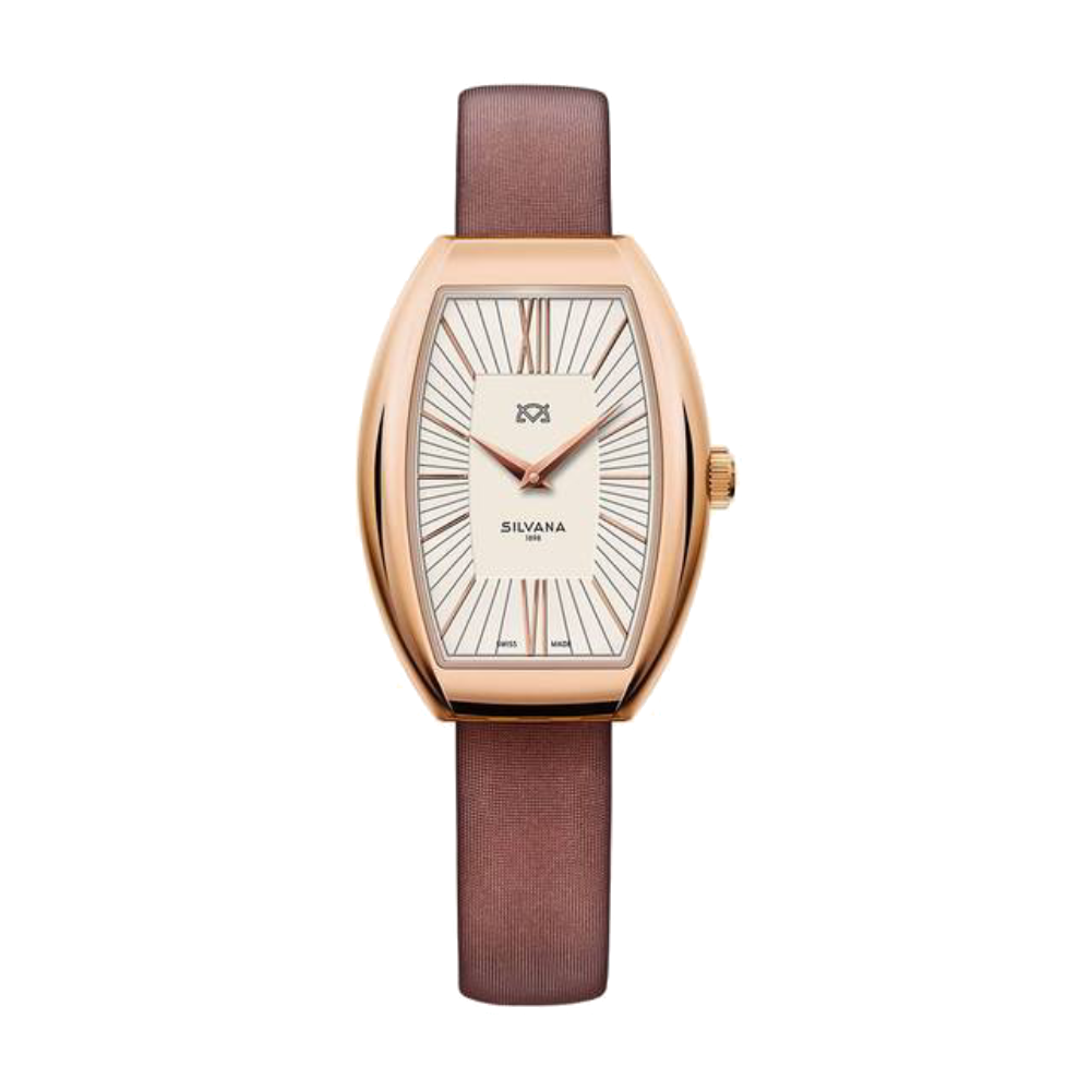 Đồng hồ Silvana Nữ ST28QRR14SB Dây Da 39x28mm