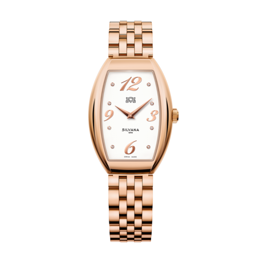 Đồng hồ Silvana Nữ ST28QRR34R Dây Thép Không Gỉ Mạ Vàng 39x28mm