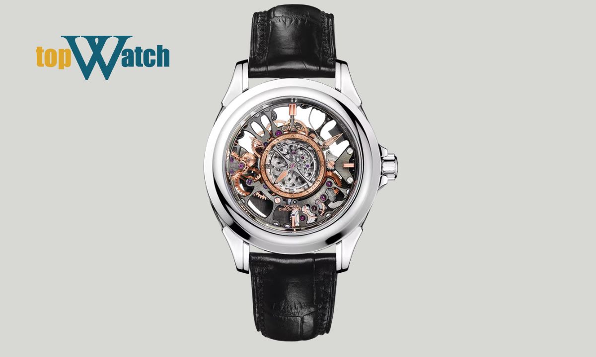 Khám phá 12 mẫu đồng hồ Omega lộ cơ ấn tượng, độc đáo, giá trị cao Đồng hồ Omega De Ville Central Tourbillon Skeleton ref. 513.93.39.21.99.001