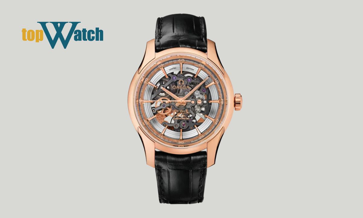 Khám phá 12 mẫu đồng hồ Omega lộ cơ ấn tượng, độc đáo, giá trị cao Đồng hồ Omega De Ville Hour Vision Skeleton ref. 431.53.41.21.64.001
