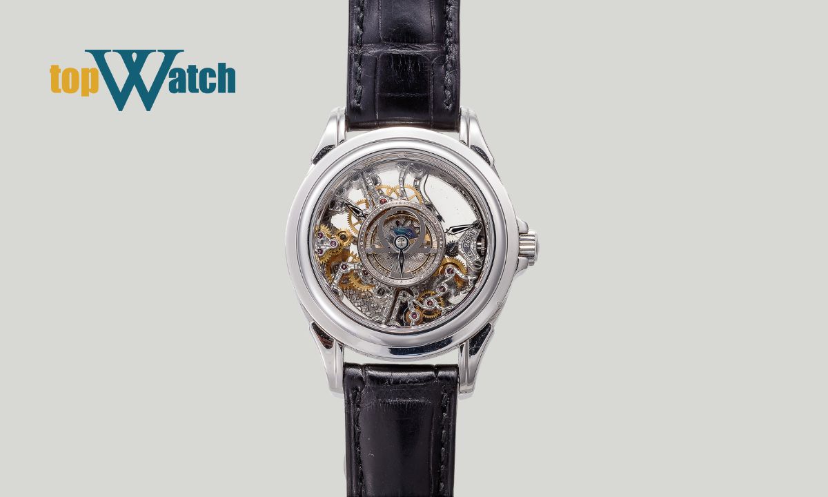 Khám phá 12 mẫu đồng hồ Omega lộ cơ ấn tượng, độc đáo, giá trị cao Đồng hồ Omega De Ville Tourbillon Skeleton ref. 5945.30.31