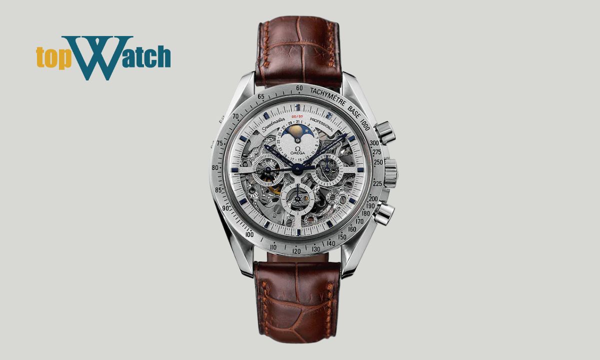 Khám phá 12 mẫu đồng hồ Omega lộ cơ ấn tượng, độc đáo, giá trị cao Đồng hồ Omega Speedmaster Moonphase Skeleton ref. 3688.30.32