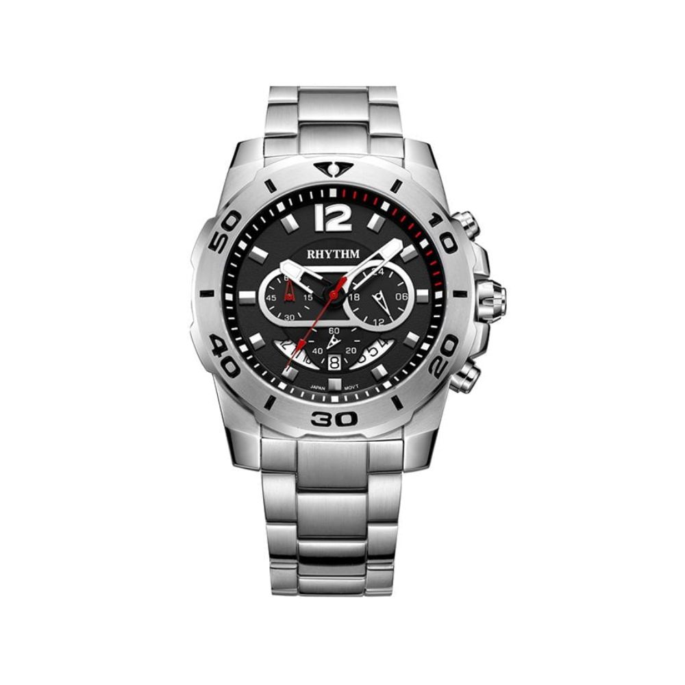 Đồng Hồ Rhythm Nam S1408S02 Dây Thép không gỉ 44mm
