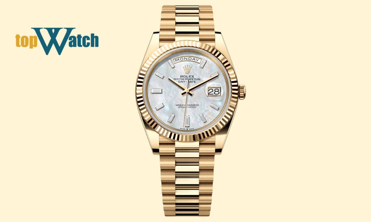 Đồng hồ Rolex Mặt Xà Cừ Trắng Day‑Date 40 ref. 228238
