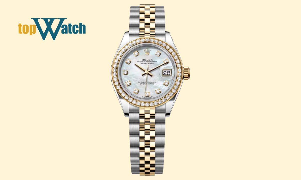 Đồng hồ Rolex Mặt Xà Cừ Trắng Lady‑Datejust 28 ref. 279383RBR