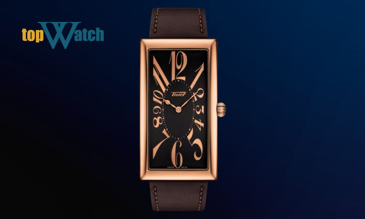 Top 11 mẫu đồng hồ Tissot mặt chữ nhật đa dạng cho nam và nữ Đồng hồ Tissot Heritage Banana Centenary Black Dial T117.509.36.052.00