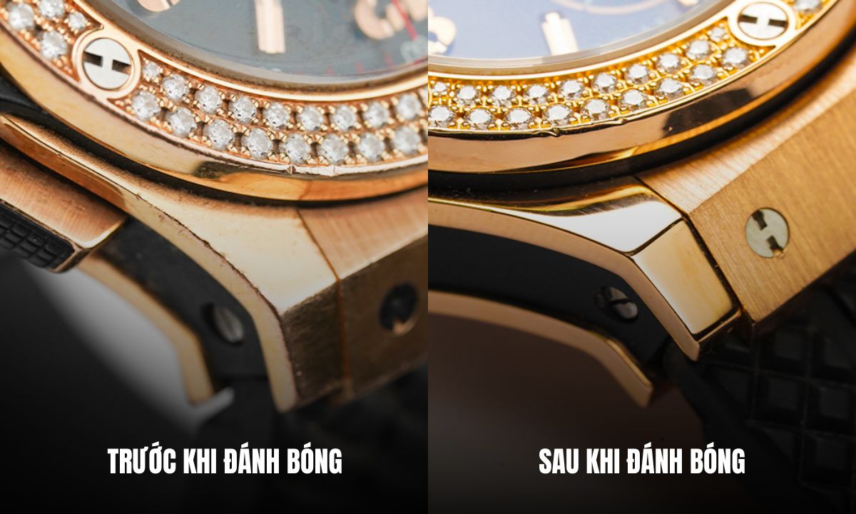 Ảnh trước và sau khi đánh bóng tại TopWatch