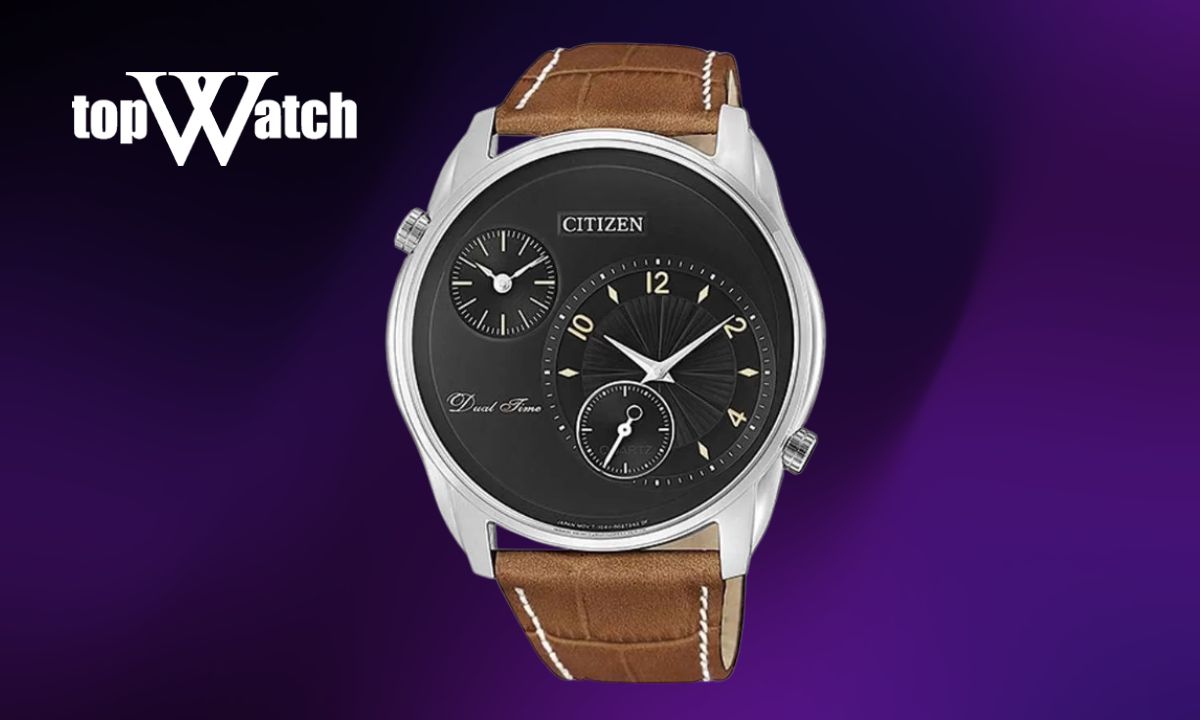 Top 10 đồng hồ Citizen nam dây da cao cấp, sang trọng và lịch lãm Đồng hồ Citizen AO3030-08E nam mặt số đen