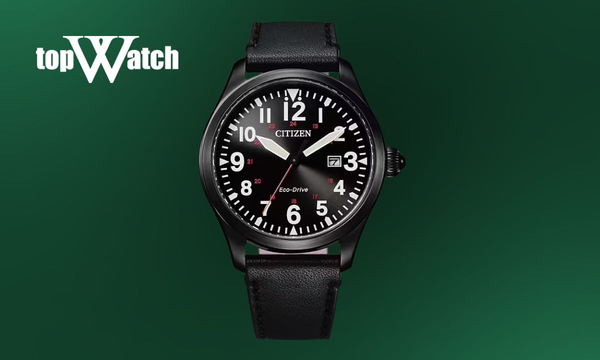 Top 14 đồng hồ Citizen dây da nam nữ thanh lịch, sang trọng Đồng hồ Citizen BM6835-23E dây da đen