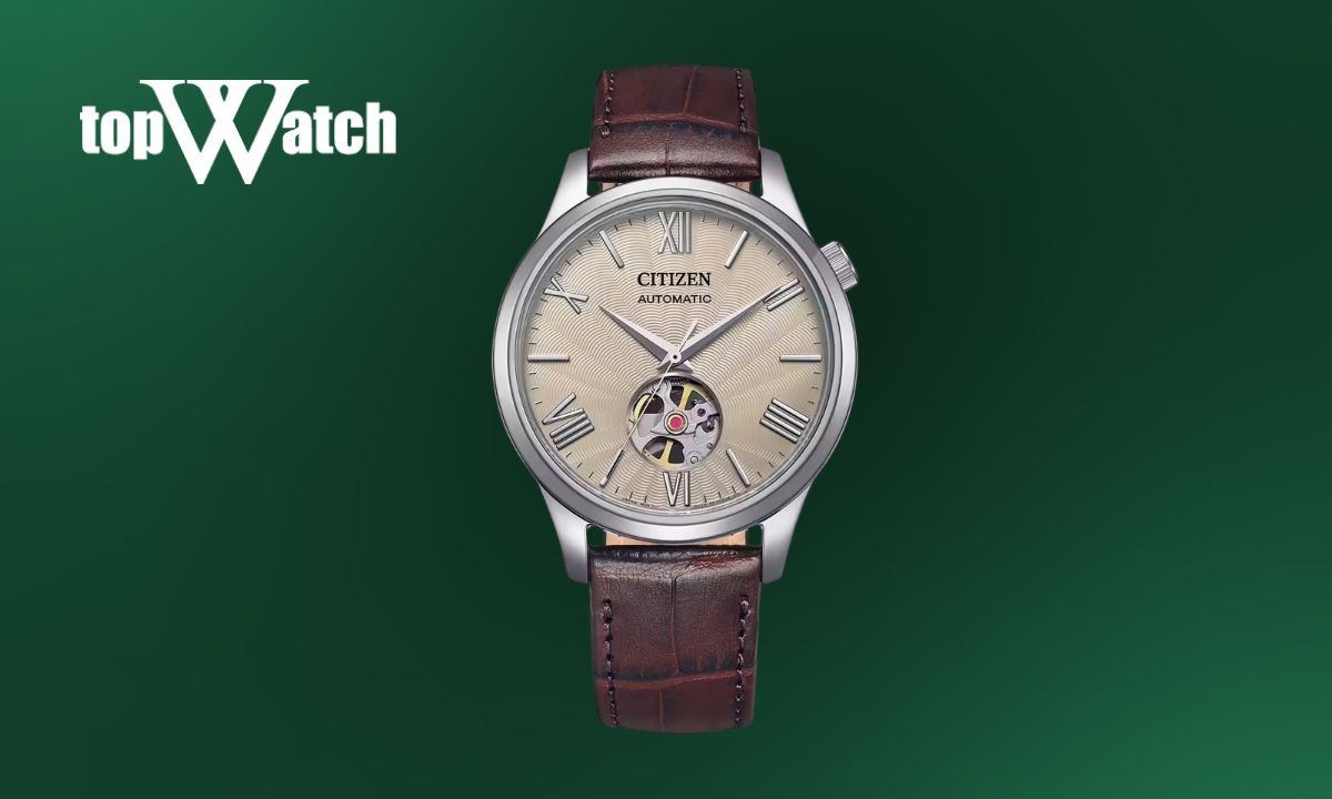 Top 14 đồng hồ Citizen dây da nam nữ thanh lịch, sang trọng Đồng hồ Citizen dây da nâu NH9130-17A
