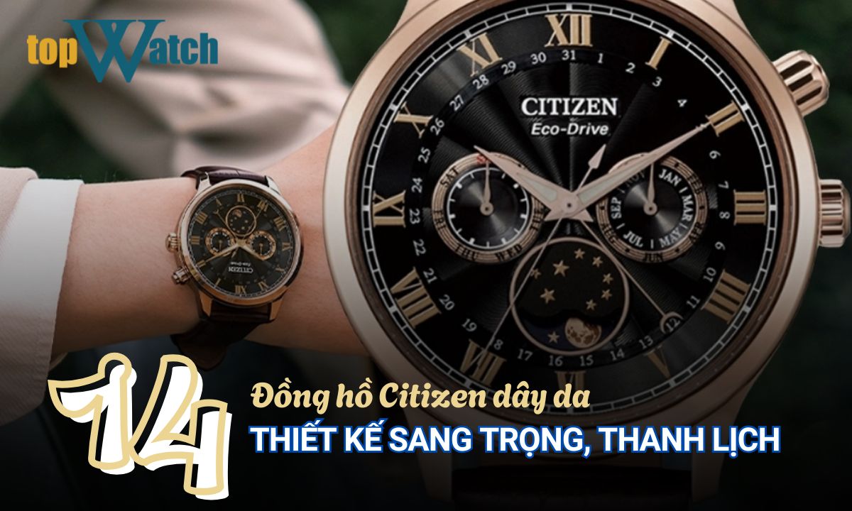 đồng hồ citizen dây da