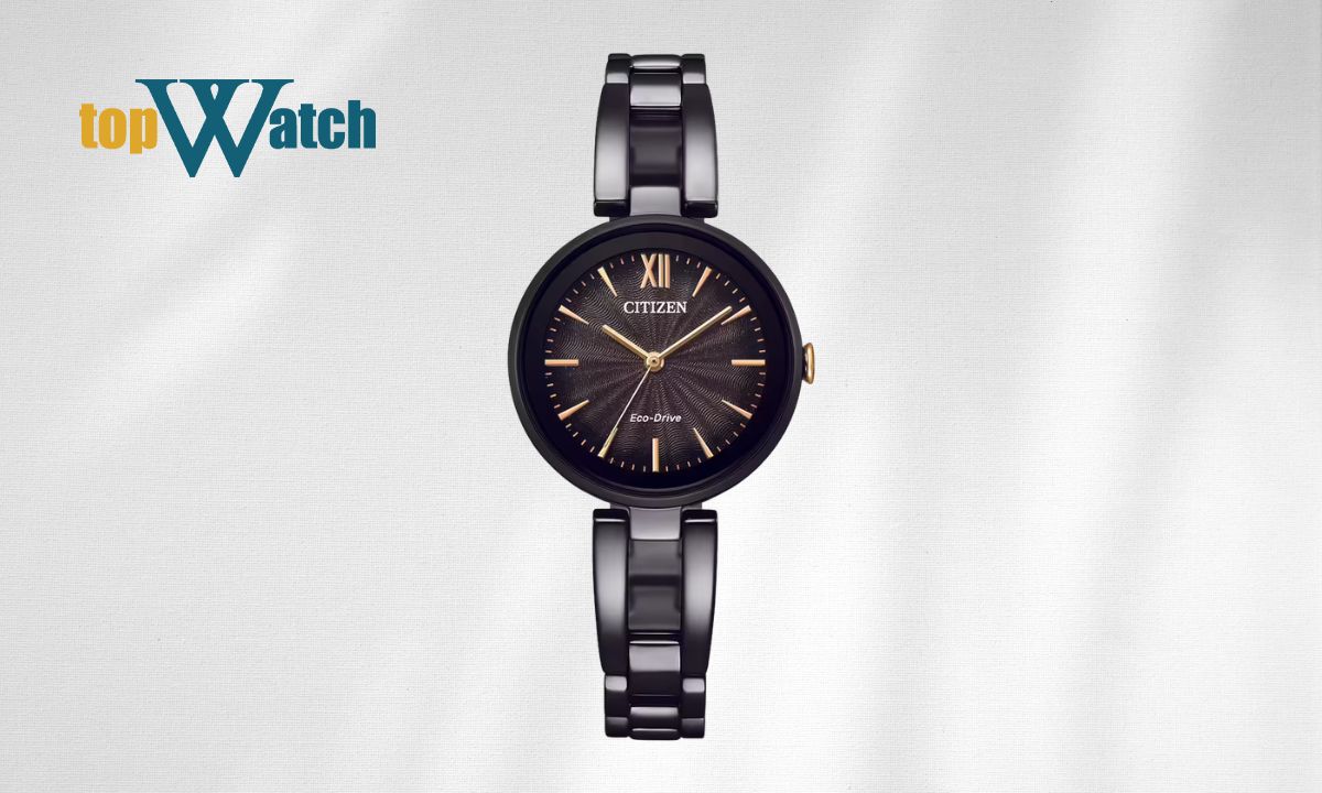 Top 11 mẫu đồng hồ Citizen Eco-Drive nữ thanh lịch, hiện đại Đồng hồ Citizen EM0804-87E nữ Eco-Drive mặt số đen