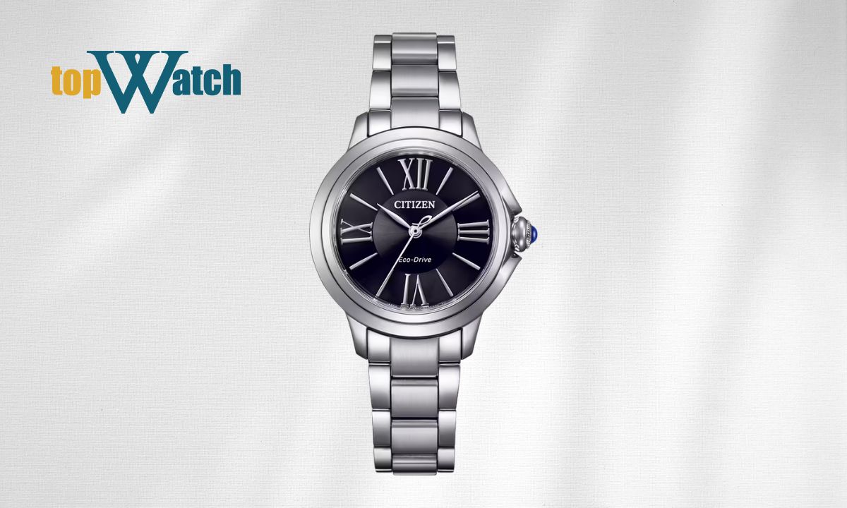 Top 11 mẫu đồng hồ Citizen Eco-Drive nữ thanh lịch, hiện đại Đồng hồ Citizen L EM1160-58E nữ Eco-Drive mặt số đen