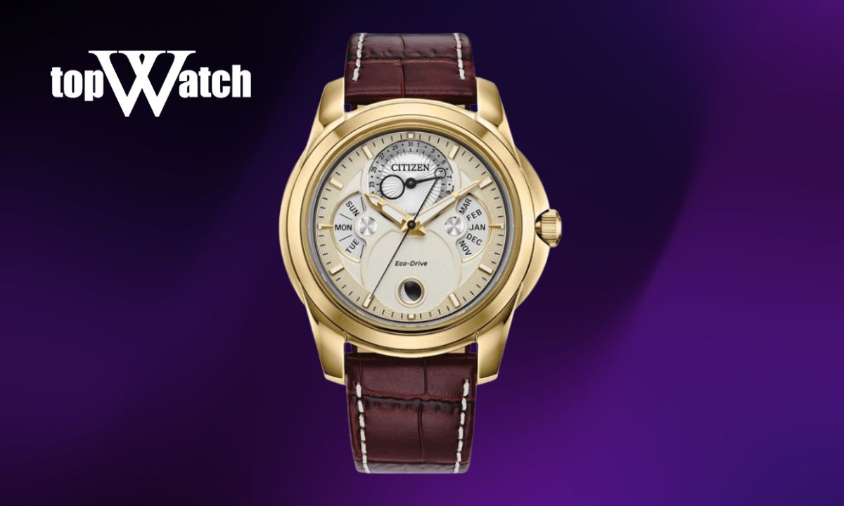 Top 10 đồng hồ Citizen nam dây da cao cấp, sang trọng và lịch lãm Đồng hồ Citizen nam dây da BU0082-06P Moonphase
