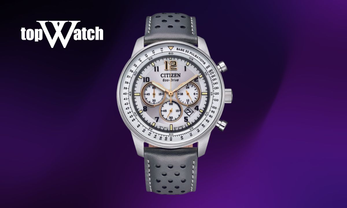 Top 10 đồng hồ Citizen nam dây da cao cấp, sang trọng và lịch lãm Đồng hồ Citizen nam dây da CA4500-24H chronograph
