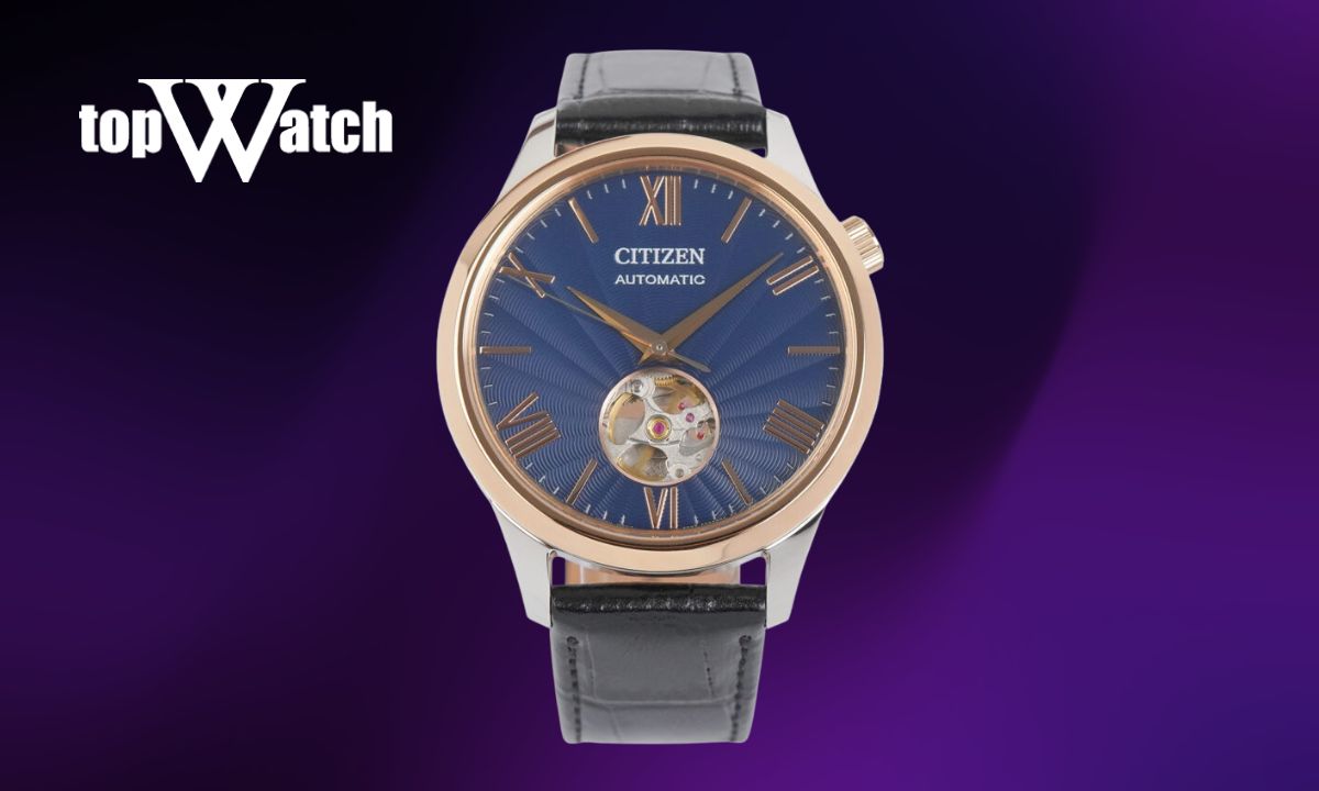 Top 10 đồng hồ Citizen nam dây da cao cấp, sang trọng và lịch lãm Đồng hồ Citizen nam dây da NH9136-02L mặt số xanh